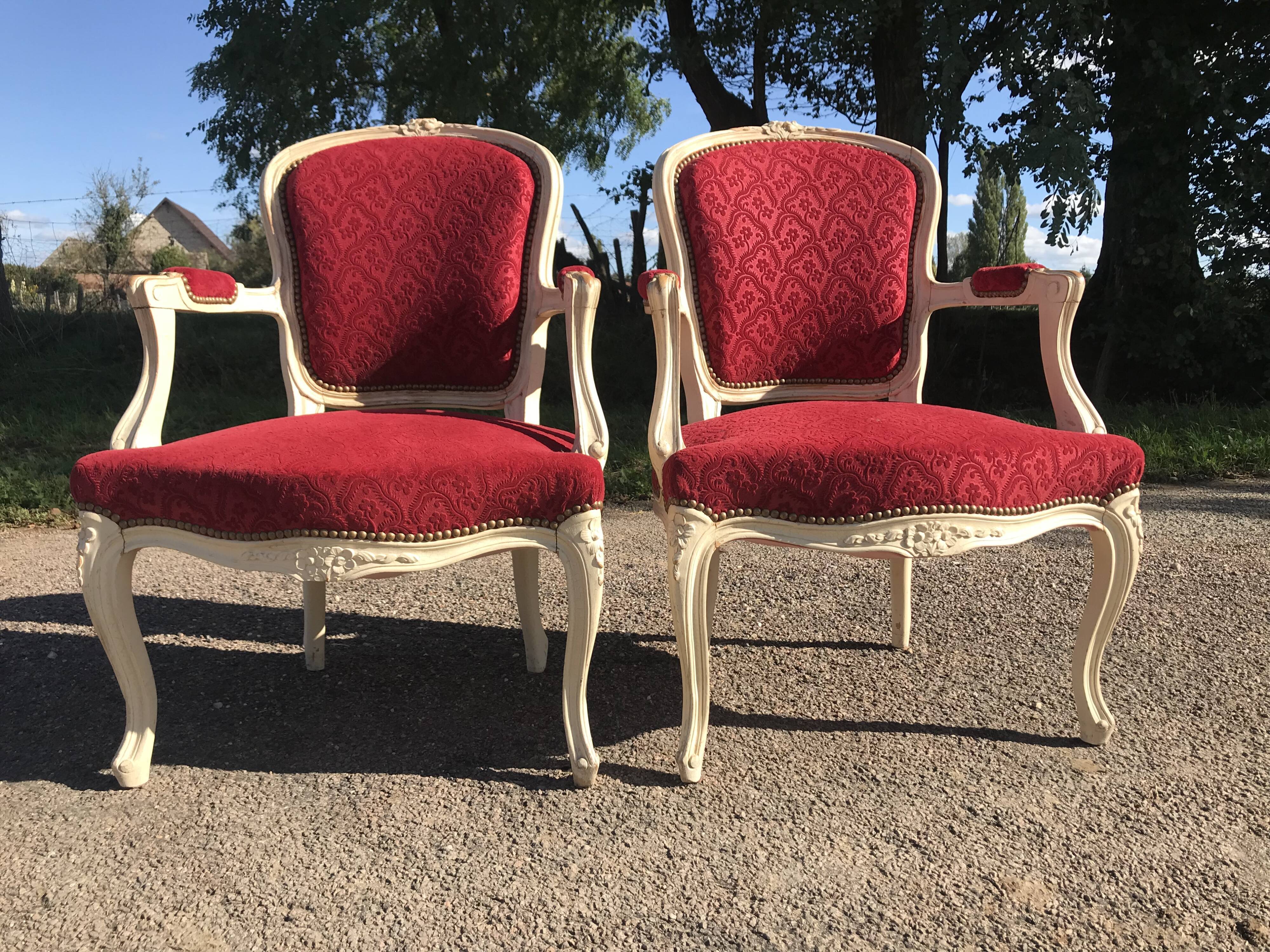 Pair of Louis XV convertible chairs