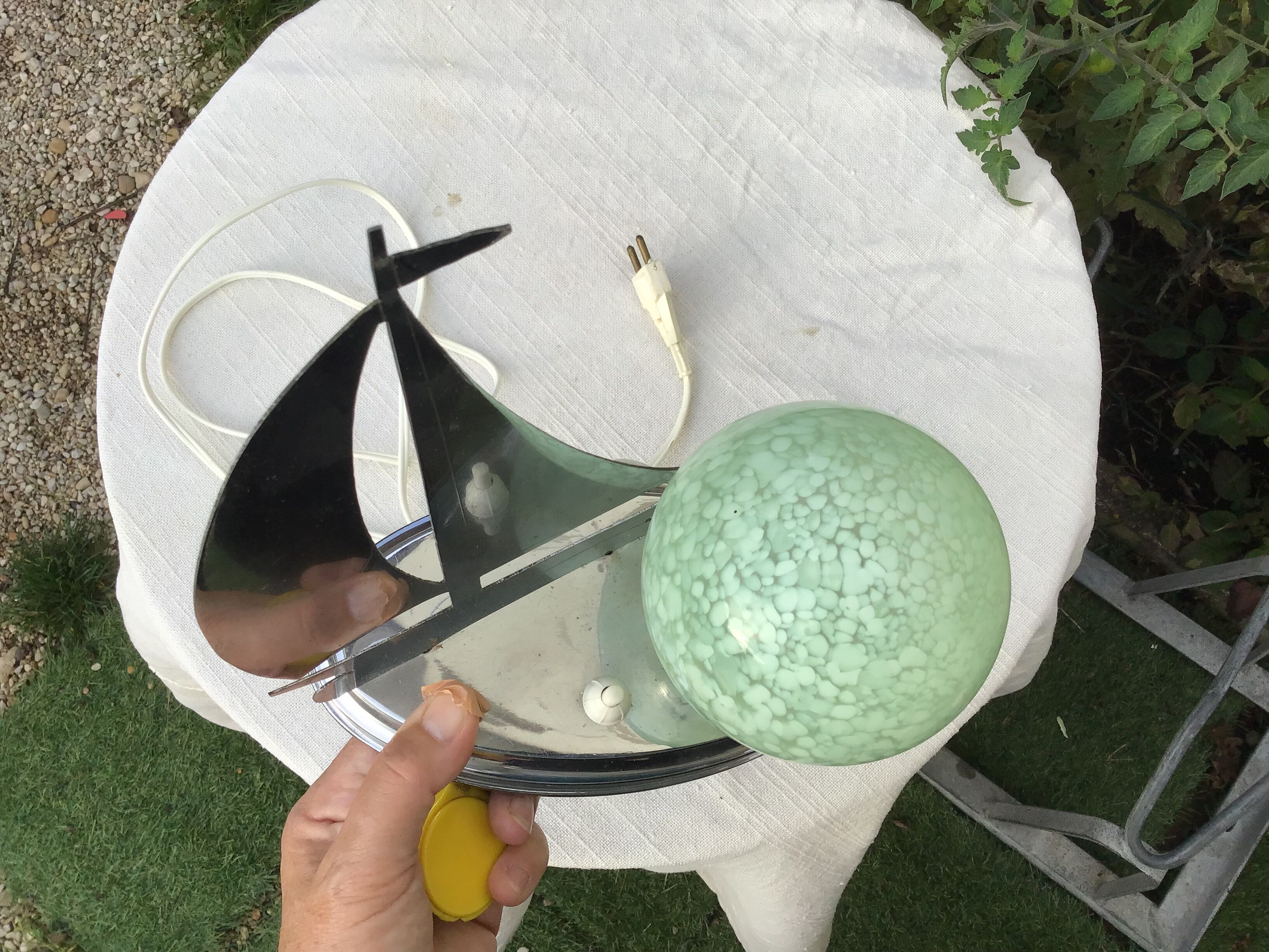 Table lamp sailboat ball clichy