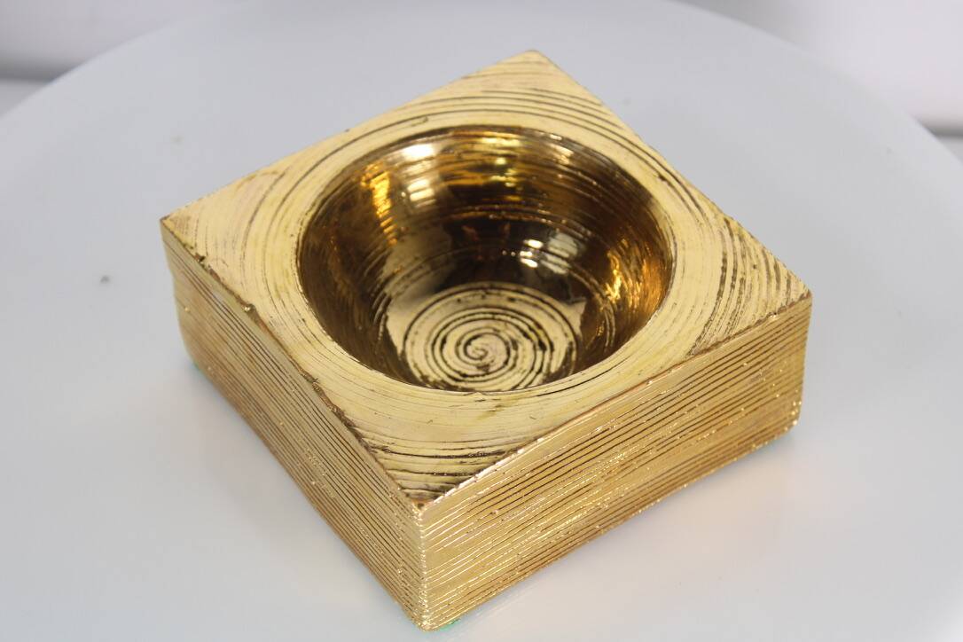 Bitossi gold pocket tray Italy 1970