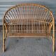 Bed in 2 parts, head and foot, or vintage rattan bench.