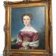 Elegant 19th-Century Portrait of a Lady – Oil on Canvas, Gilded Frame