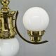 1930s Czech Art Deco Brass Chandelier with Milk Glass Globes