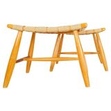 Pair of Swedish stools from the 1960s in lacquered birch, mid-century style.