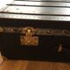Old wooden brass leather trunk