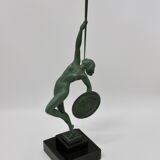 Art Deco Sculpture Trumpet Dancer "Jericho" By Guerbe