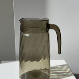 Vintage striated smoked glass carafe