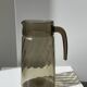 Carafe en verre fumée vintage striée