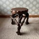 Brutalist tripod stool, vine legs, 1950s
