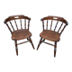 Vintage Hutten style 80s Western bistro wooden armchairs