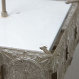 Vintage Glass and Chromed Steel Pendant Lamp by Kamenický Šenov, 1970s