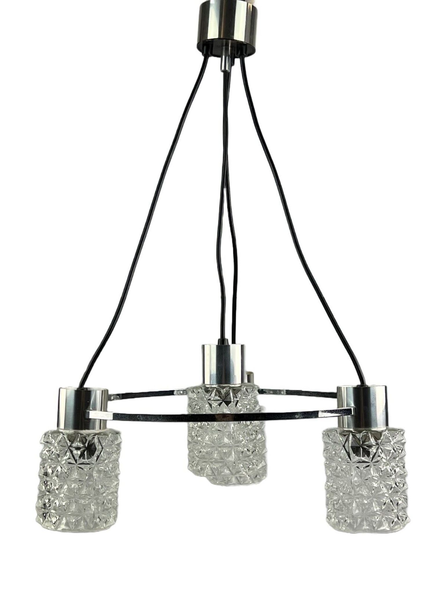 60s 70s lamp fixture ceiling lamp chandelier glass chrome space age