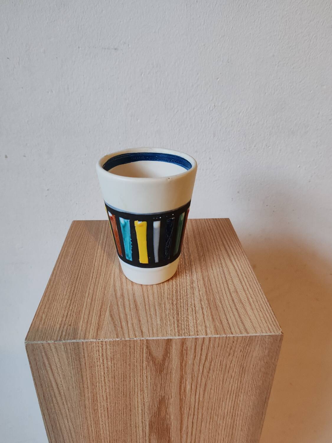 Roger capron blue ceramic tumbler glass