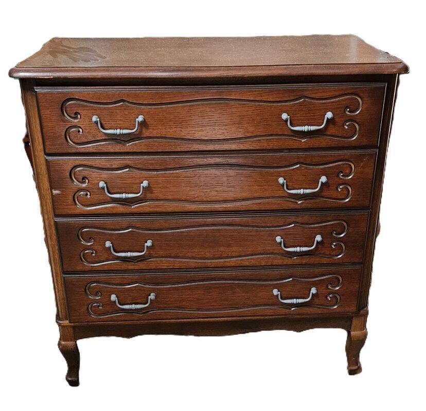 Commode Bois Teinté A 4 Tiroirs