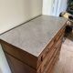 Antique Louis-Philippe commode in solid wood and white marble.