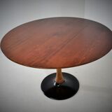 1969s beech round dining table, Czechoslovakia