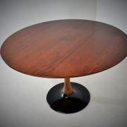 1969s beech round dining table, Czechoslovakia