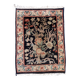 Tapis vintage fait main Tabriz – 48 x 64 cm – Noir & Motif Jardin - 1C971
