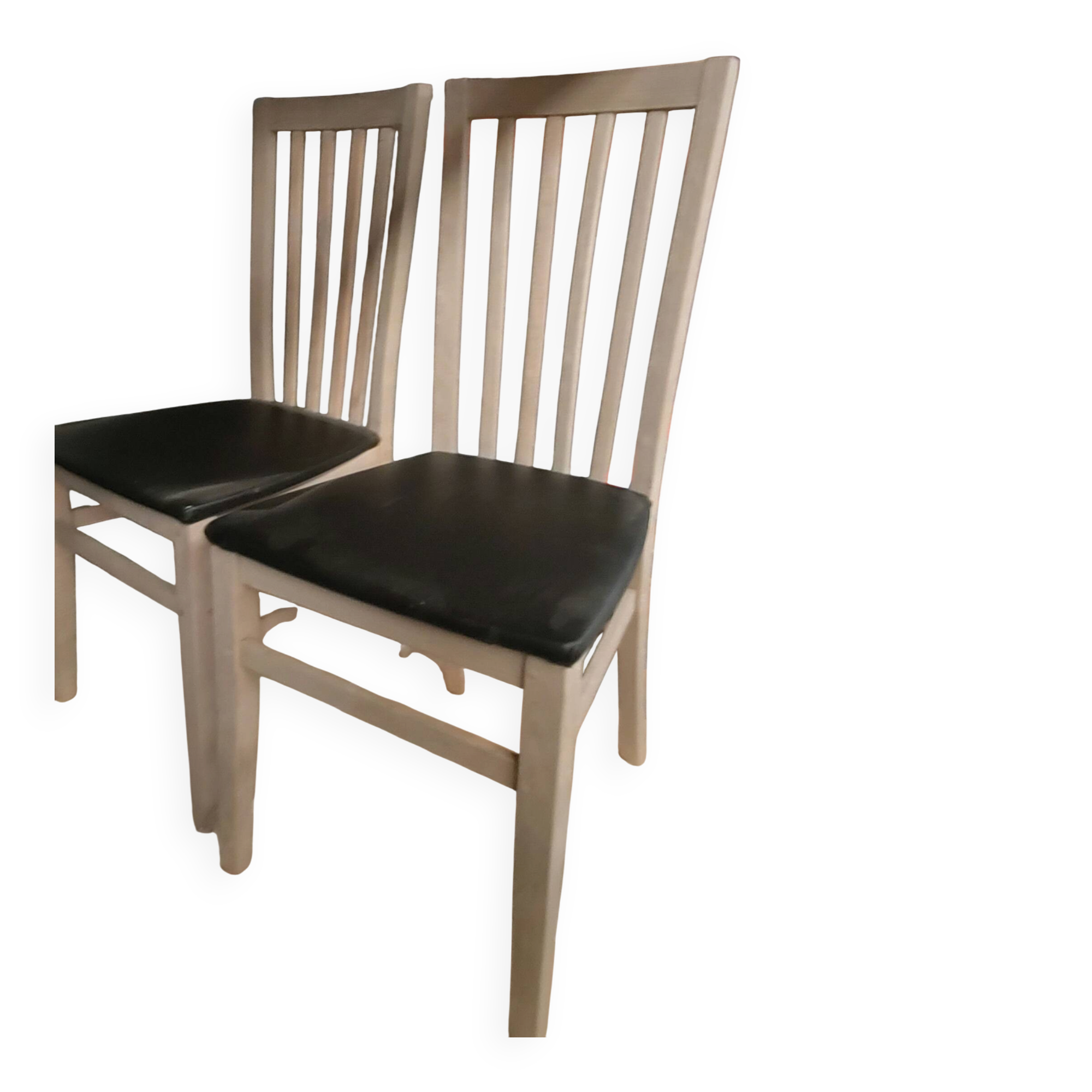 Chaise bistrot bois & simili cuir