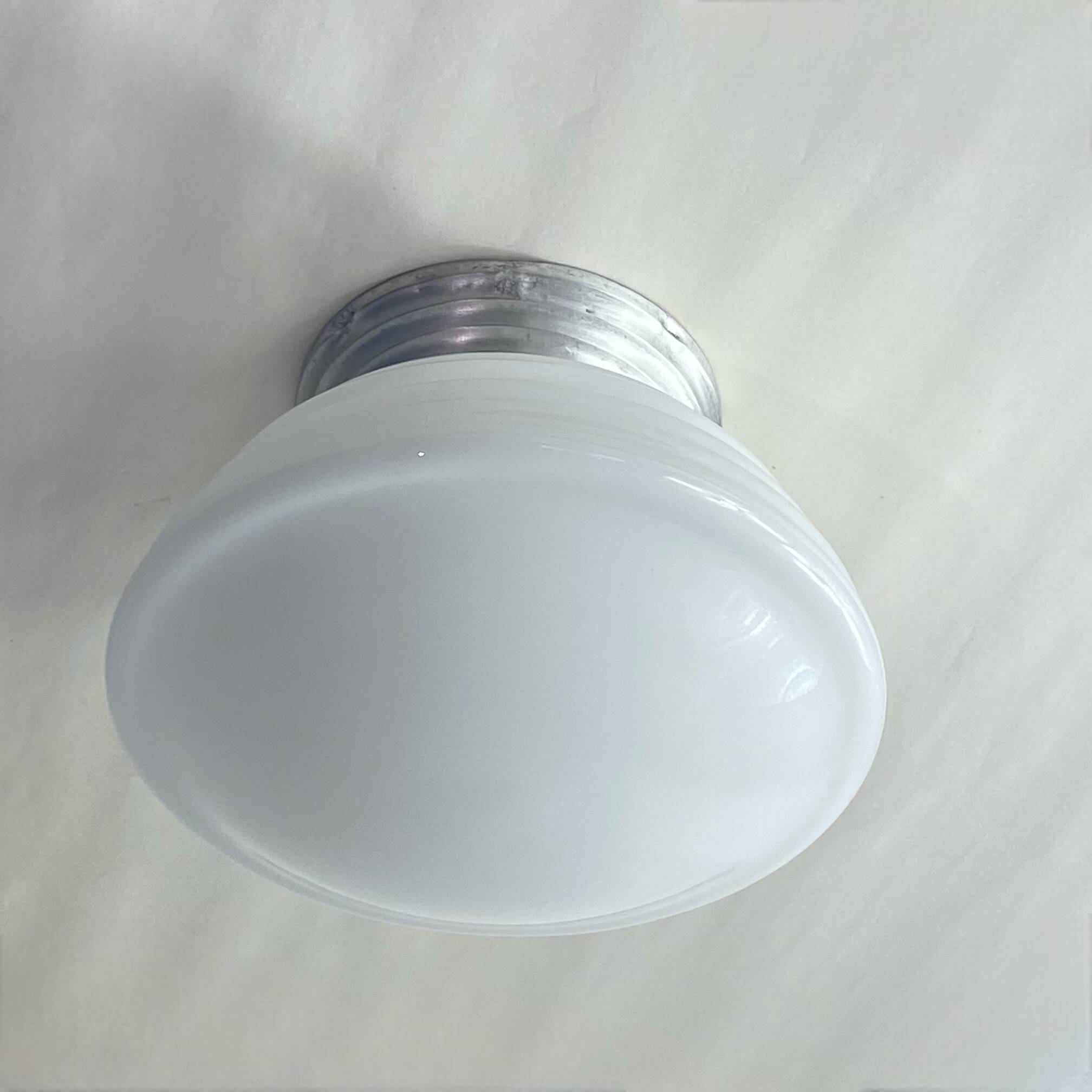 White opal glass globe ceiling light with aluminum fixing base LAMP-7330
