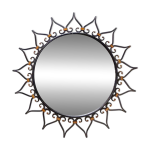 Miroir mural soleil en