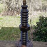 Art deco turned wood lamp