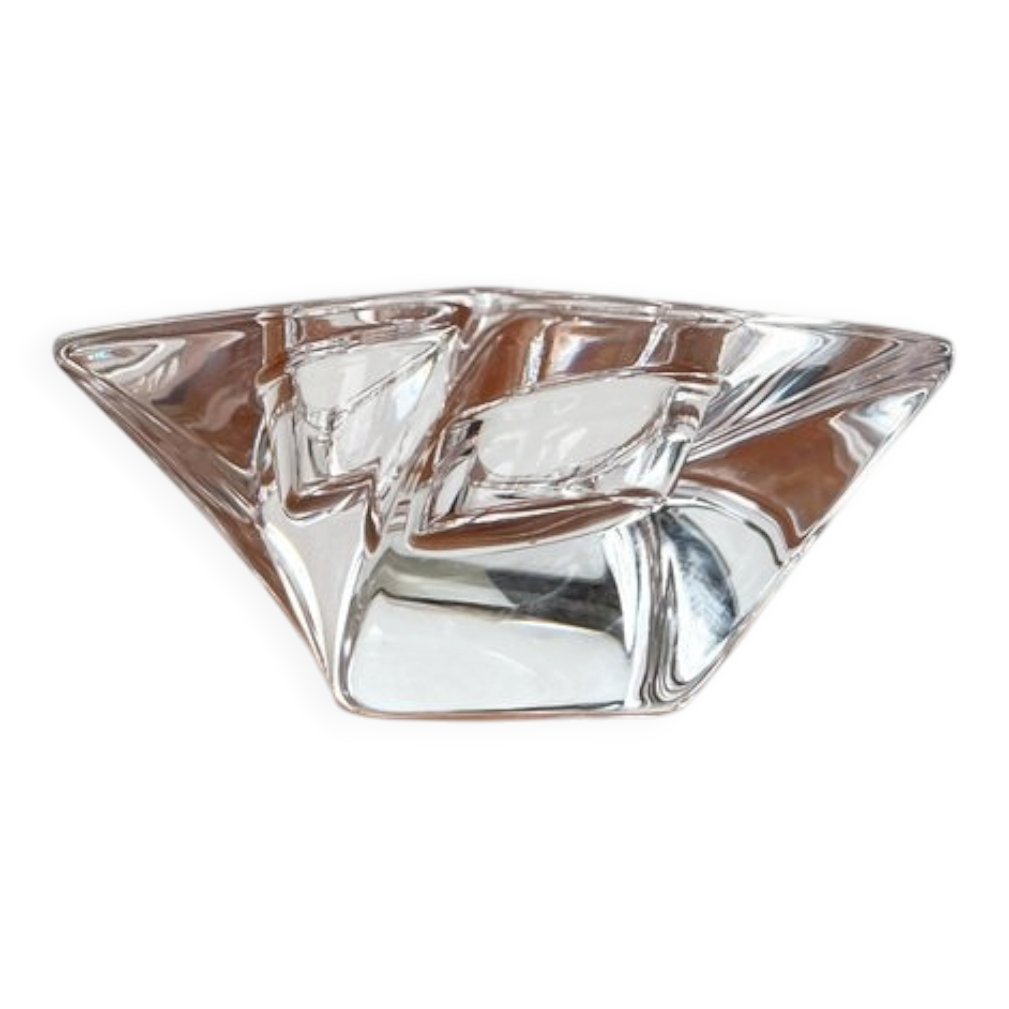 Crystal candlestick from the Tornado vintage series by Jan Johanssen for Orrefors, Sweden.