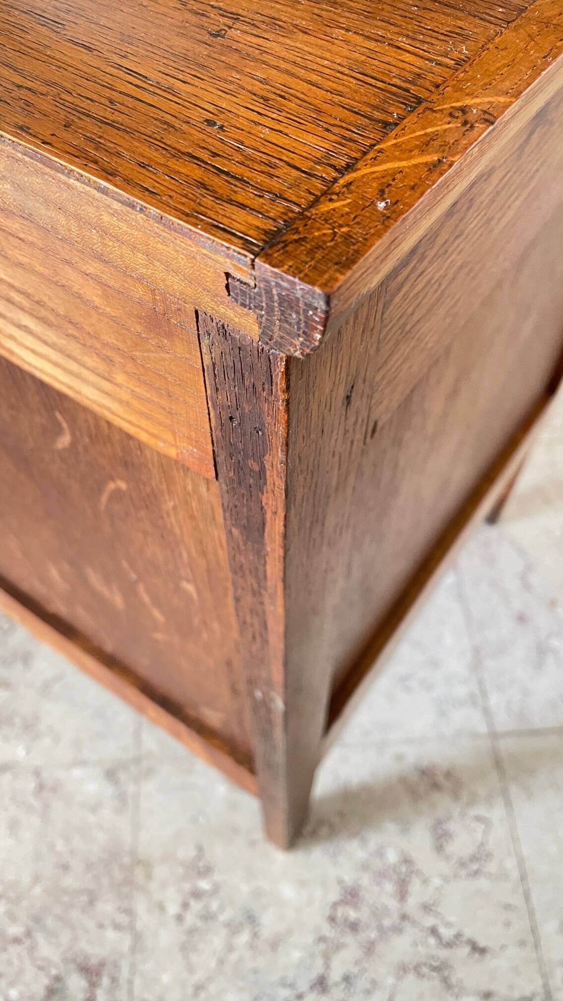 Oak bedside table from the 1950s