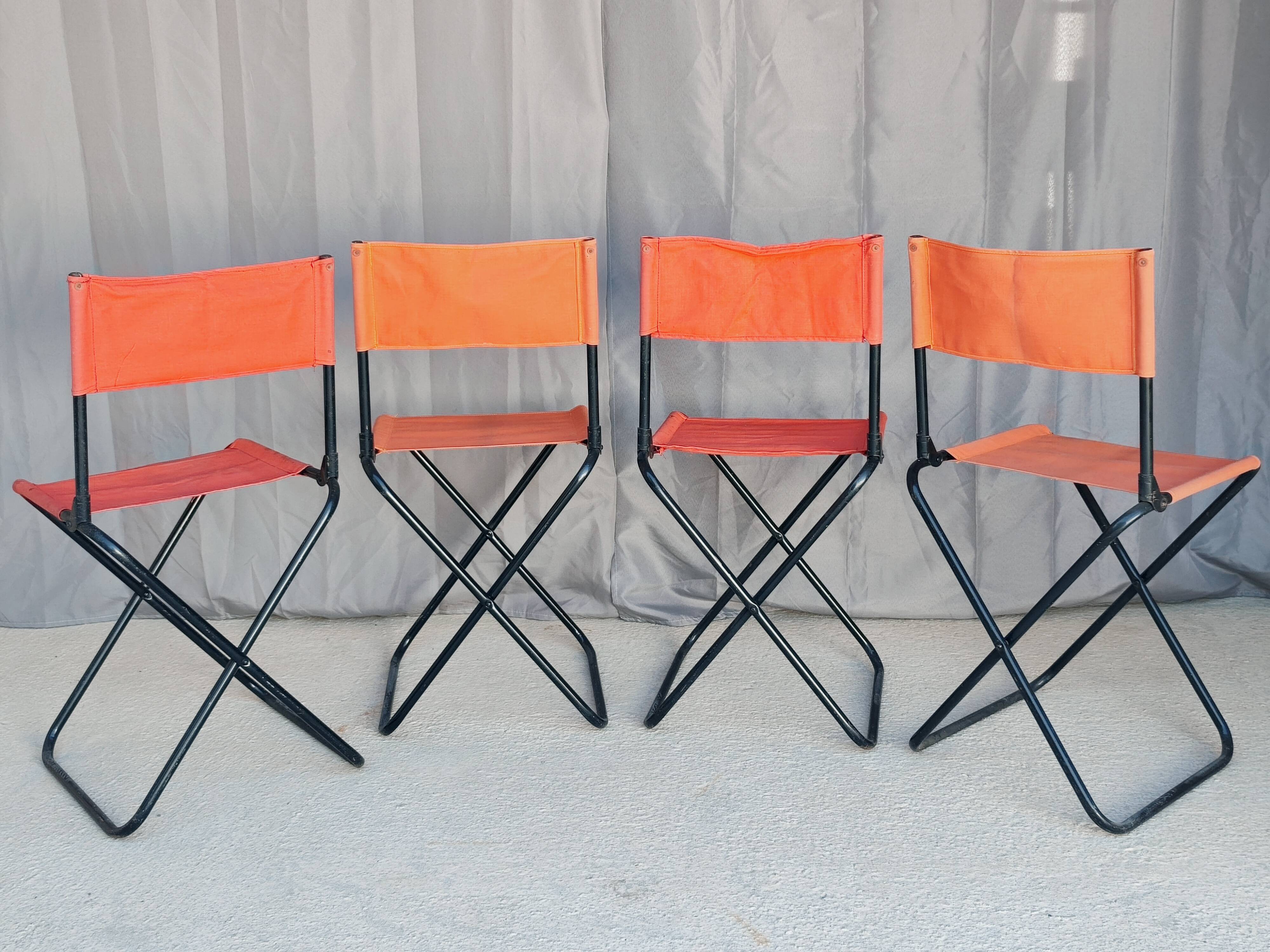 Set of 4 "vintage" folding camping seats