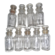 9 vintage thick glass spice bottles