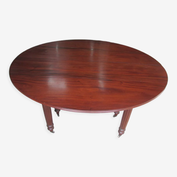 Round table with extendable shutters, 6 feet, mahogany