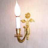 Simple wall sconce in classic Empire style made of vintage French cast brass 4316.