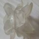 Grande Tulipe ancienne en forme de fleur "rose" - verre dépoli