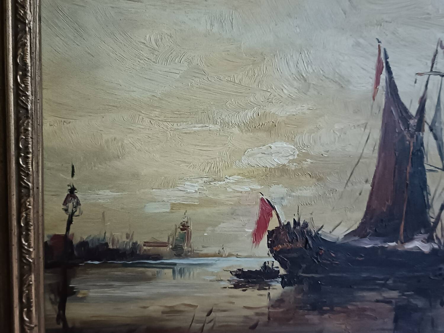 Tableau ancien, marine signée, fin XIXEME