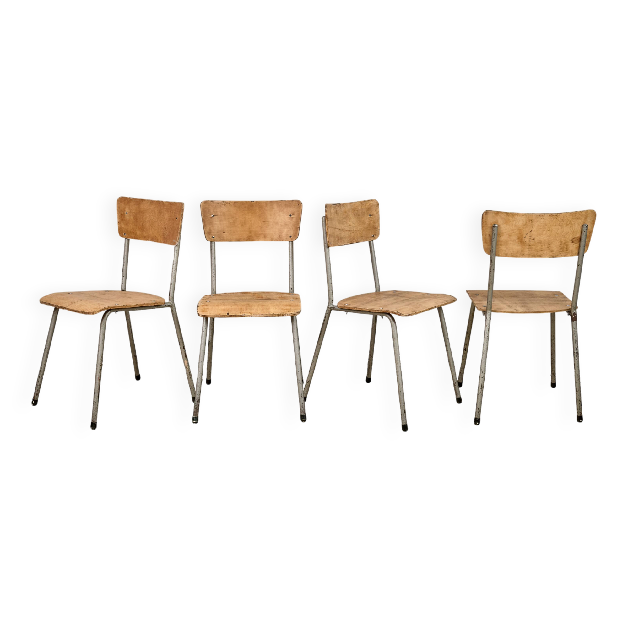 Ensemble de 4 chaises vintage, années 1960, Tchécoslovaquie