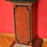 19th Century Italian Faux Marble Lacquer Architectural Pedestals or Columns, Set of 2