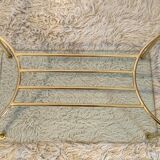 Table coffee glass and gold metal 1980