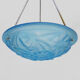 Old degue chandelier, suspension basin art deco 1 fire, in blue glass paste. signed degué