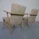 Danish Oak & Wool Armchairs, 1960s, Set of 2