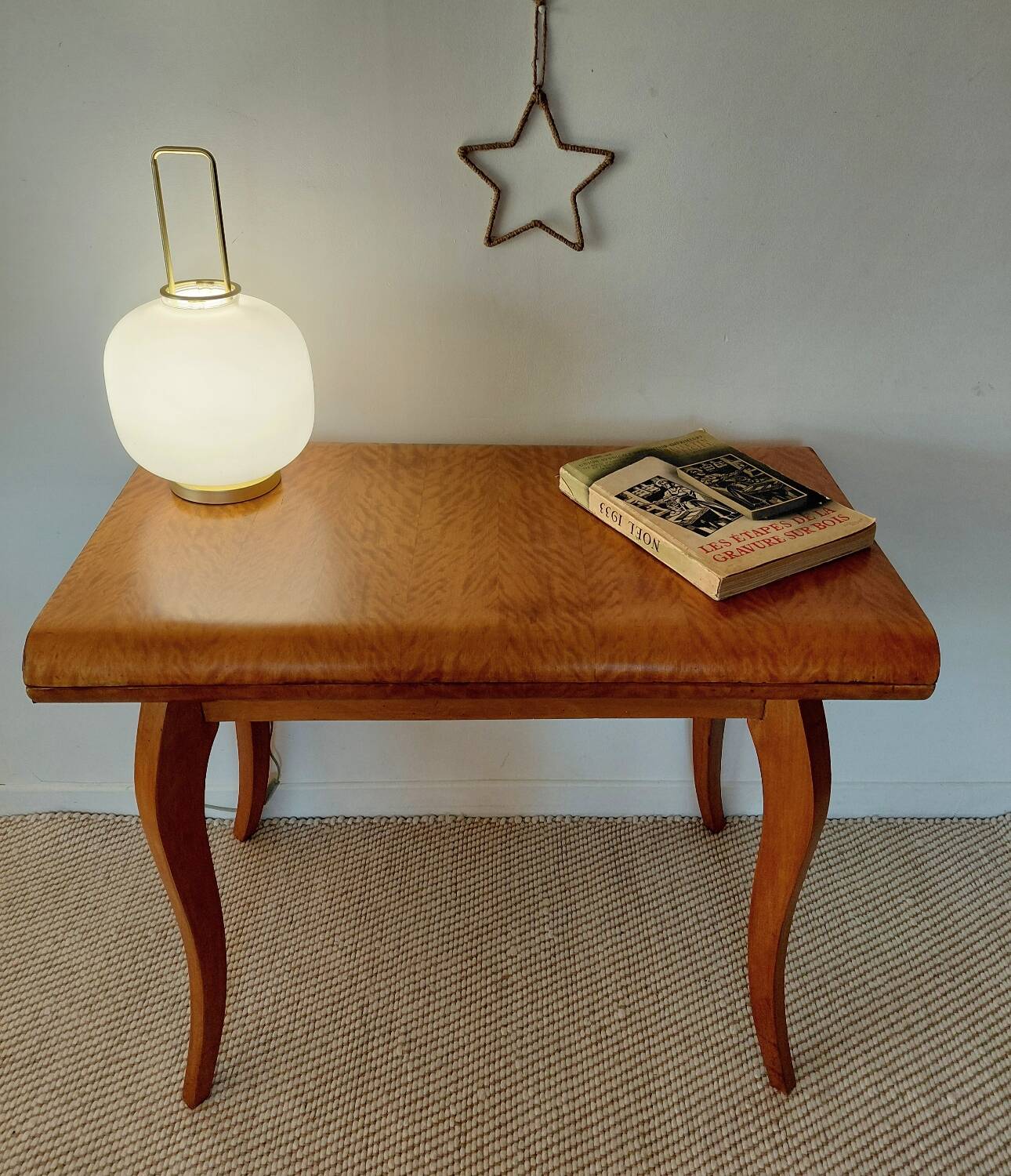 Spectacular Art Deco modular Console Table in walnut burl - 2 in 1