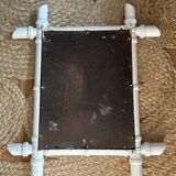 Ancien miroir en bois forme bambou