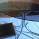 Vintage smoked glass Space Age dining table