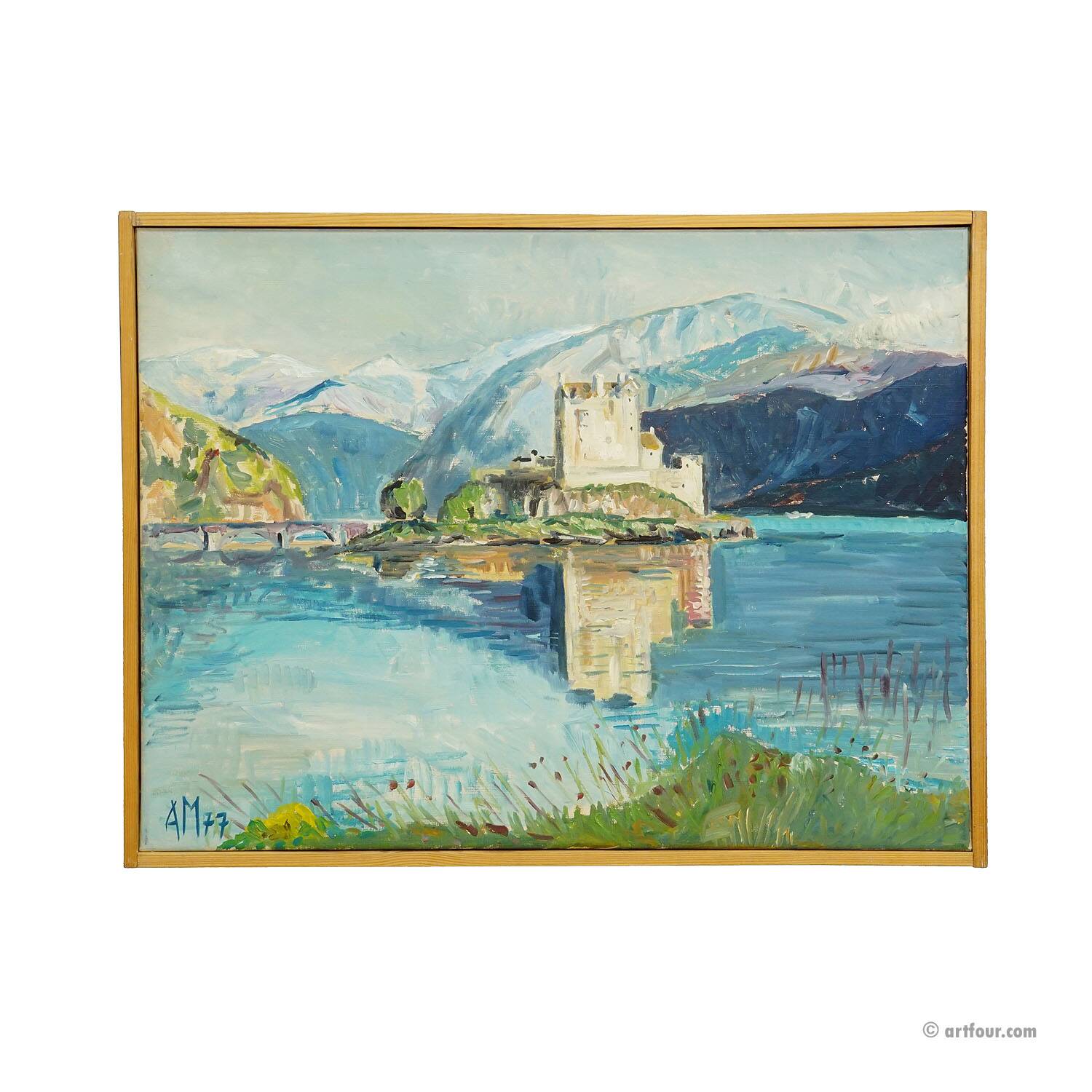 Eilean Donan Castle, Scotland, 1977 – Oil painting by Alexander Michael