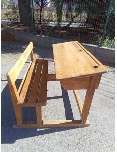 Old double school desk