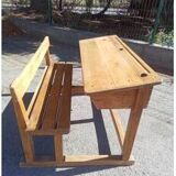 Old double school desk