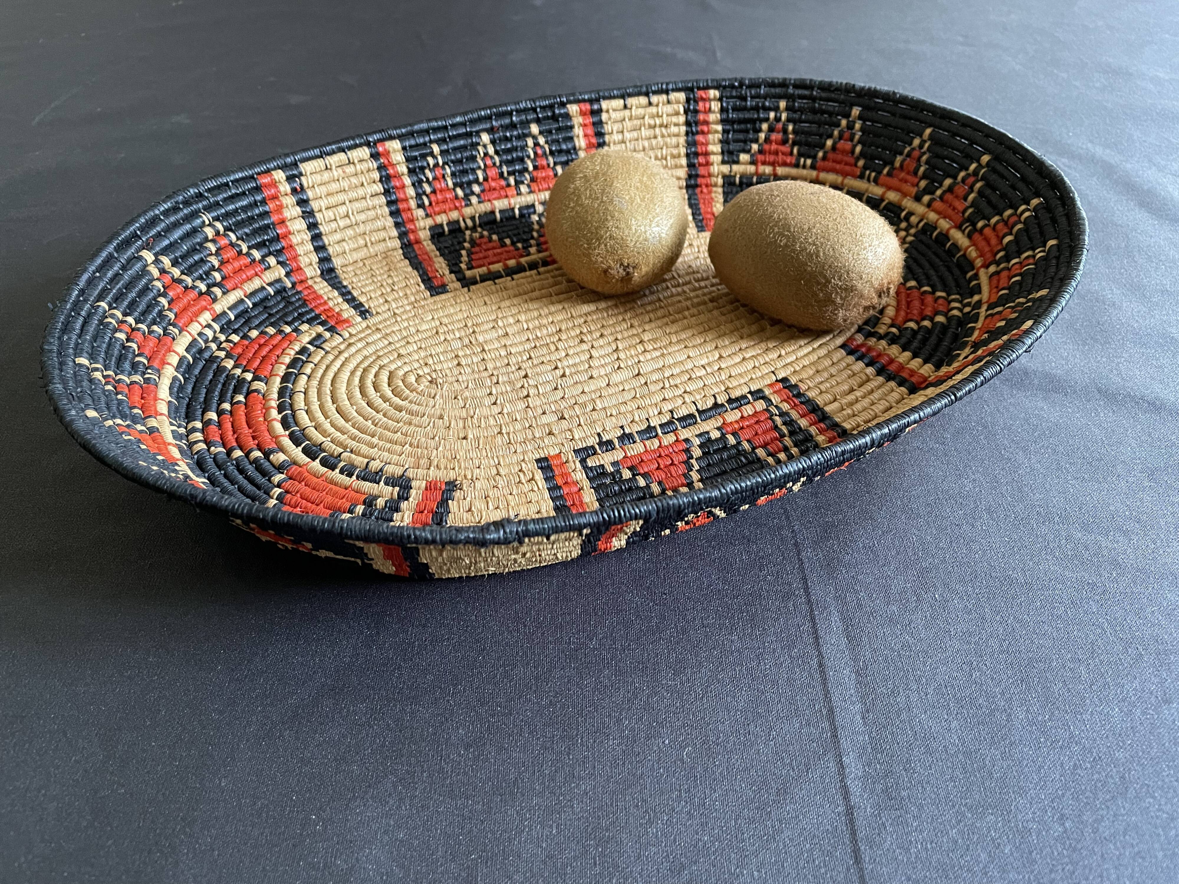 Woven ethnic basket, 60s
