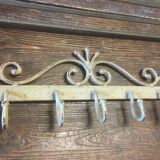 White wrought iron coat/hat rack