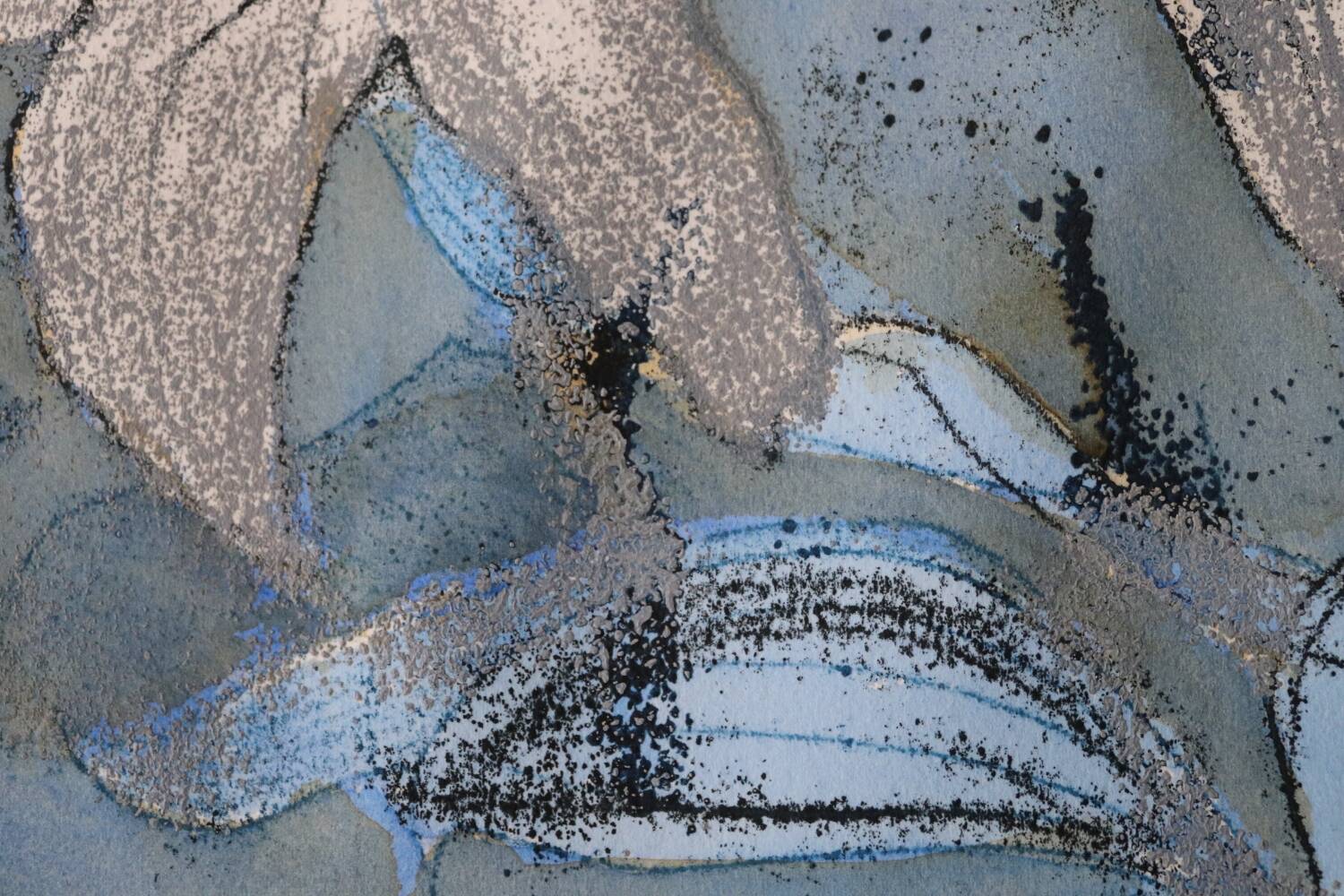 Large watercolor, pastel and ink painting signed Maria Blackey 1997