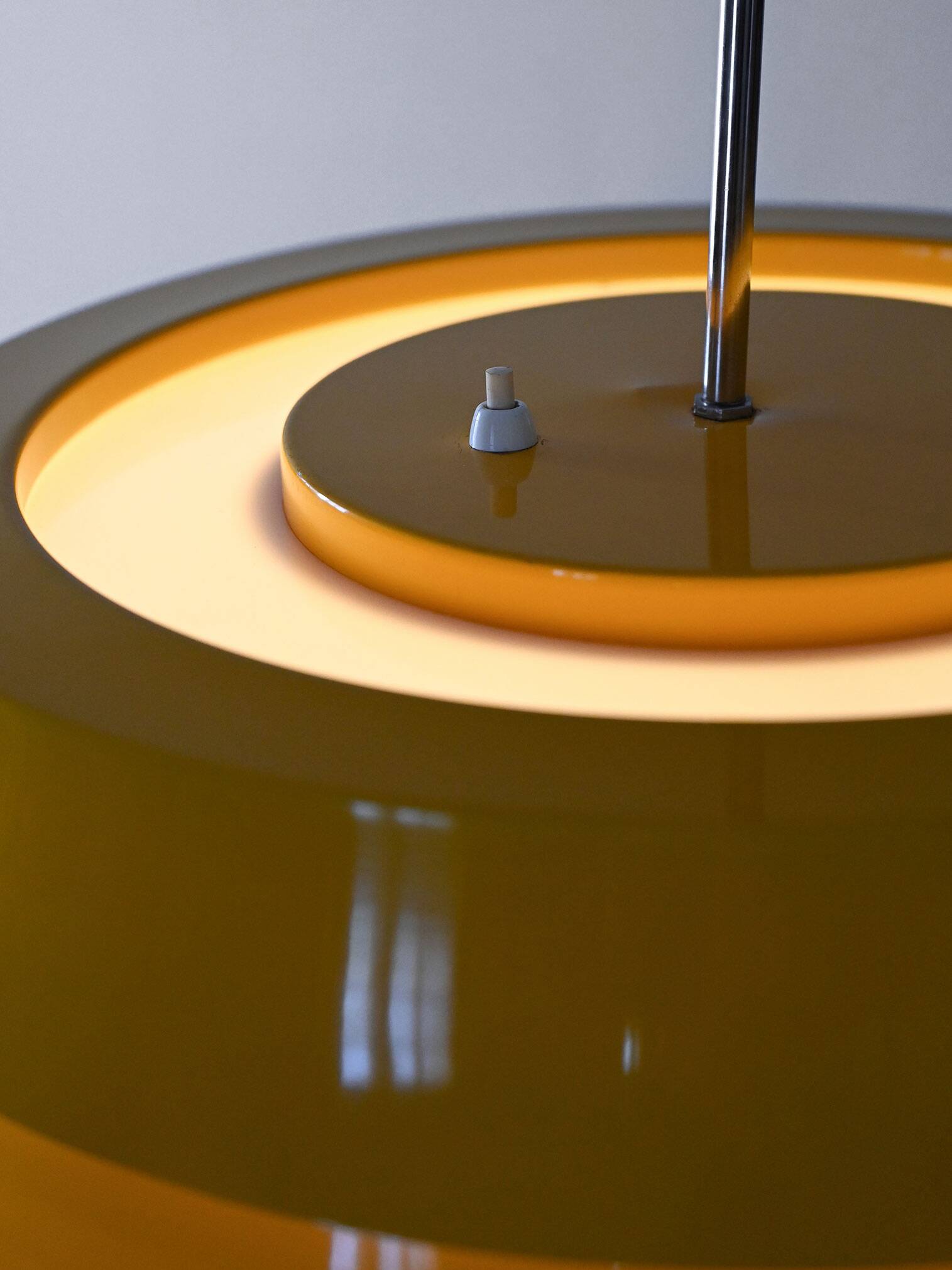 Scandinavian yellow pendant lamp, 1960s/1970s