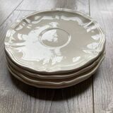 4 Sarreguemines earthenware saucers Ivory