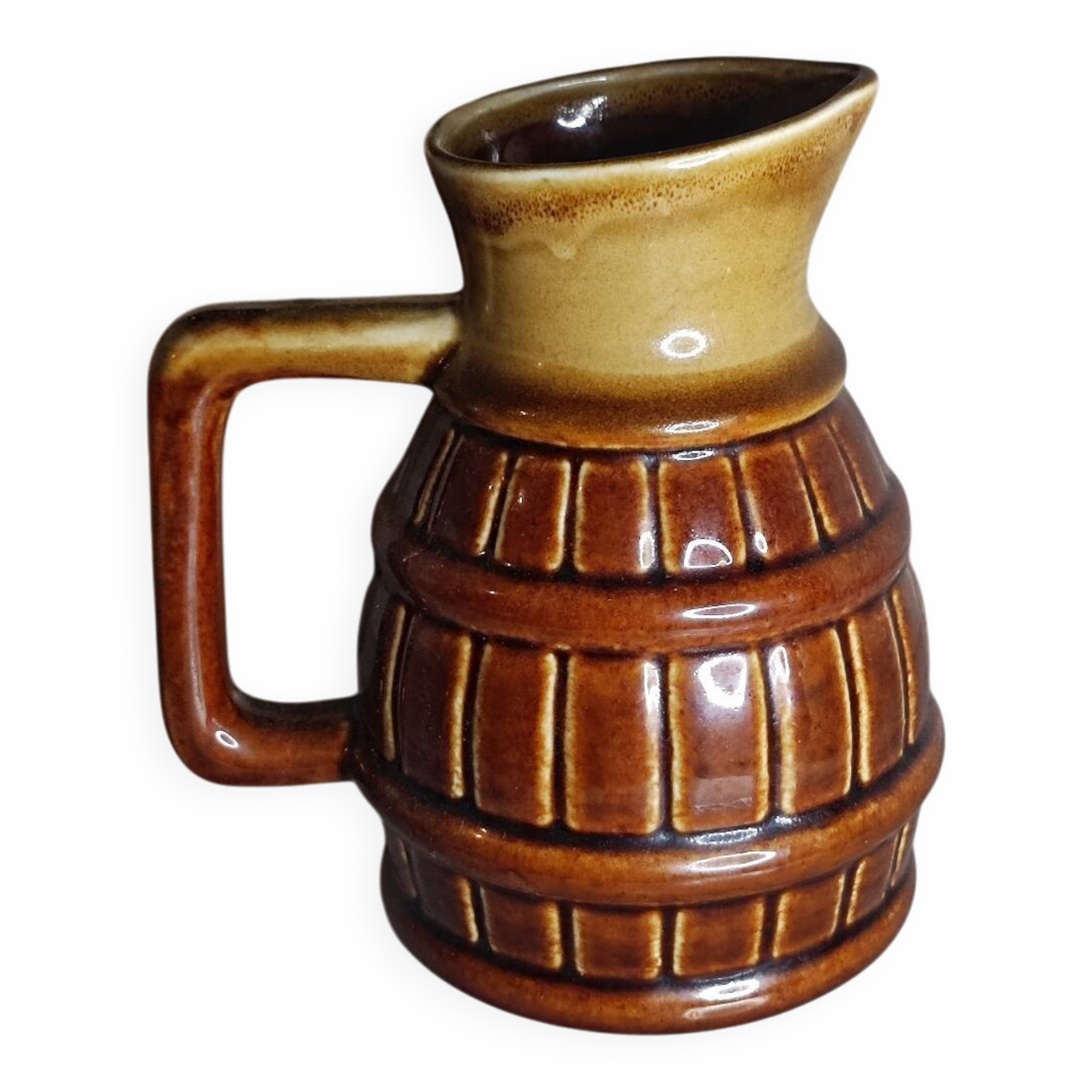 Glazed ceramic pitcher
